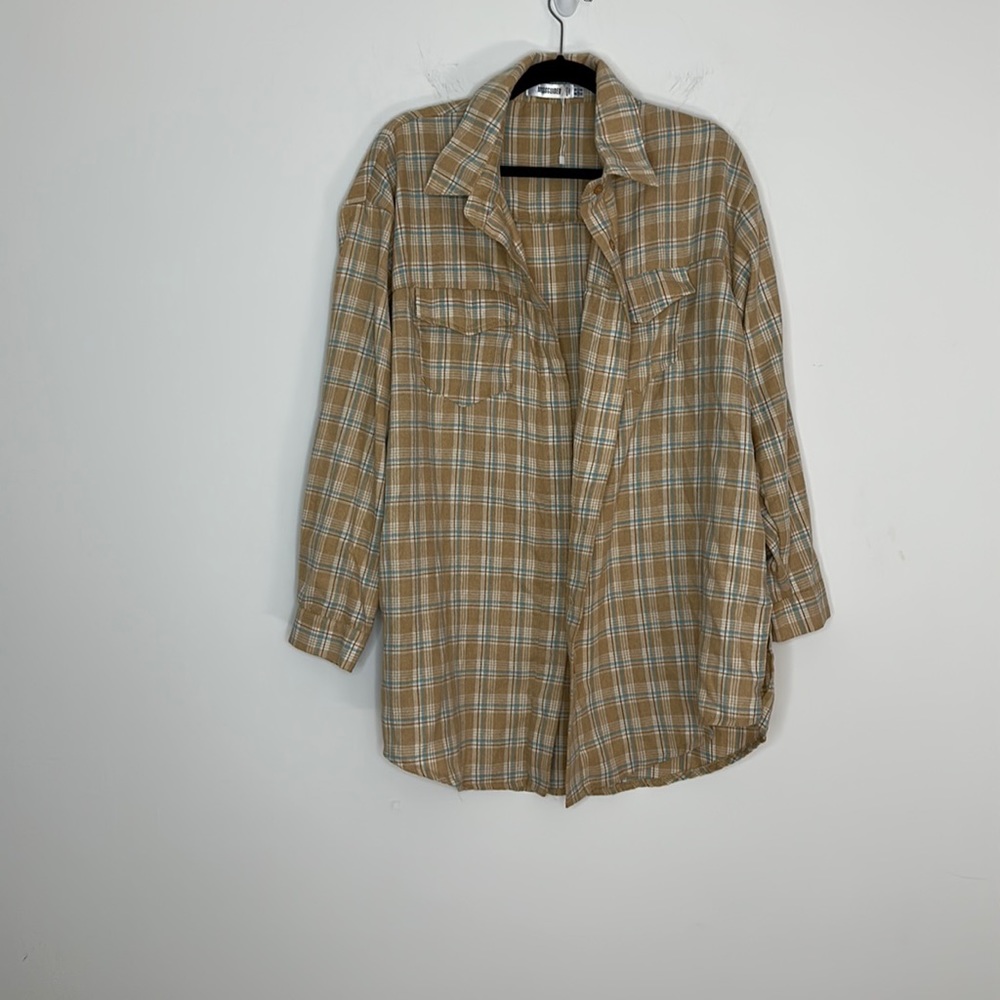 Missguided Flannel Button Down Size 10